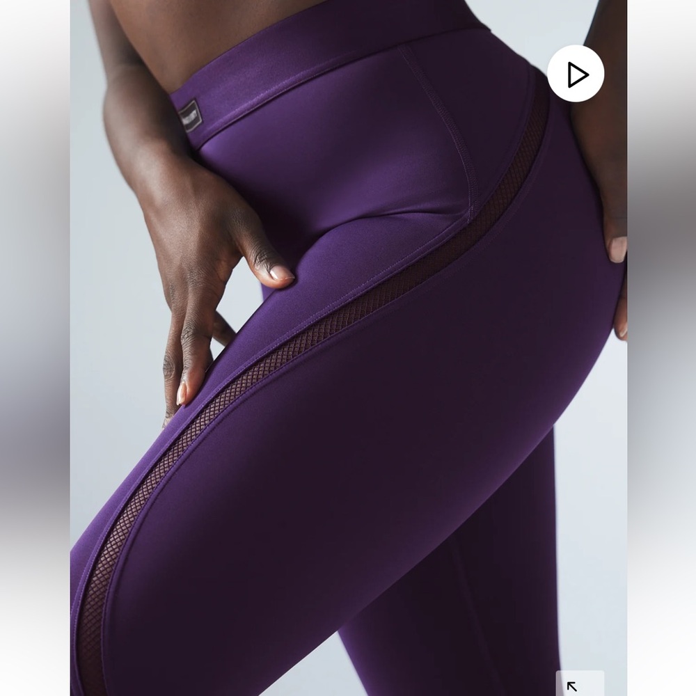 NEW Savage X Fenty Womens Purple Mesh Panel High Waisted Leggings Size 1X